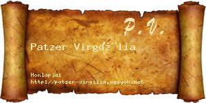 Patzer Virgília névjegykártya